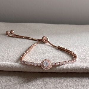 Rose Gold Plated Bracelet with Crystal Accents